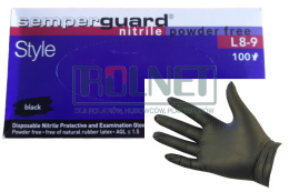 Rękawiczki nitrylowe CZARNE bezpudrowe jednorazowe L 90 szt